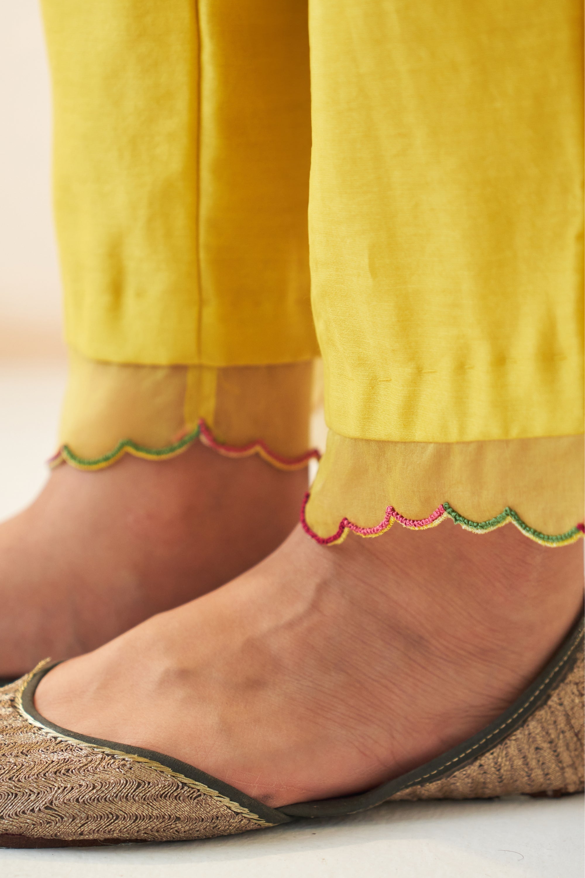 Yellow Chanderi Kurta Set