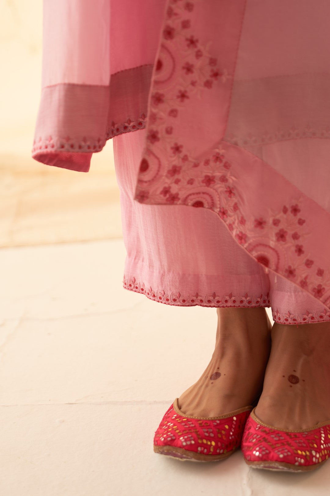 Pink Embroidered Kurta Set