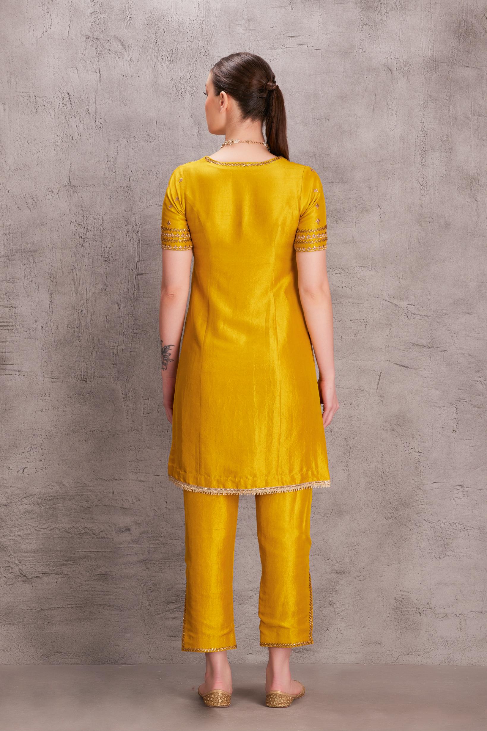 Yellow Silk Kurta Set (JK-014)