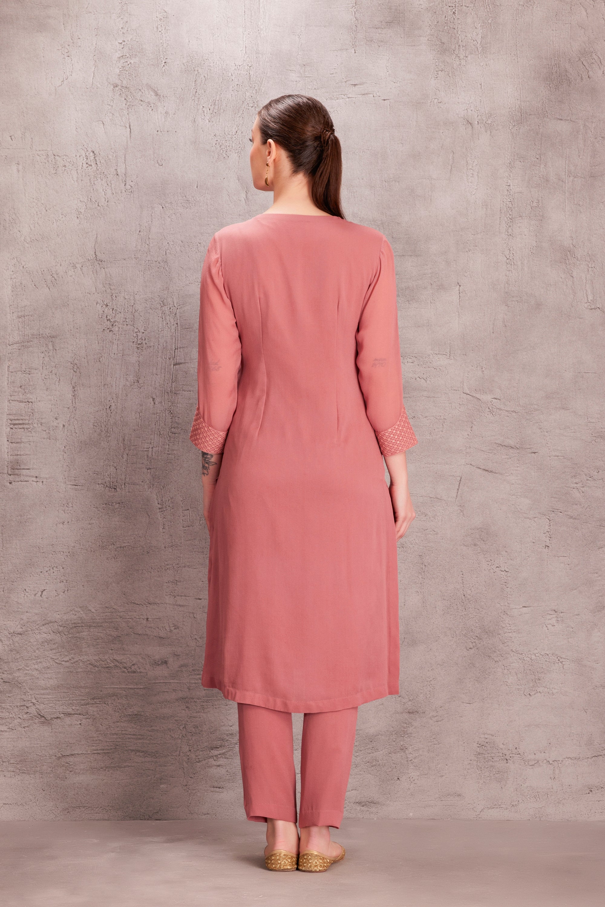 Dusty Georgette Pink kurta Set