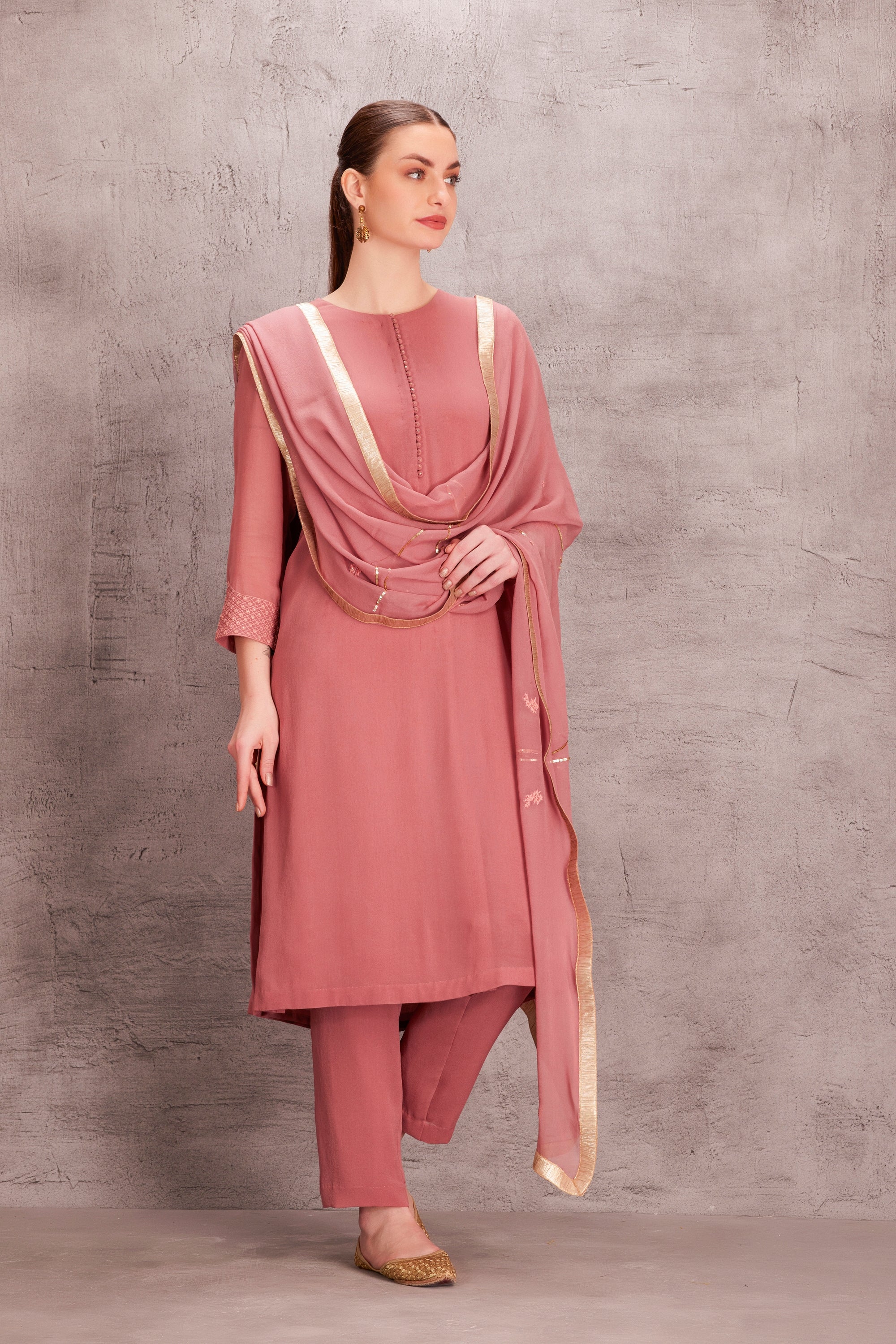 Dusty Georgette Pink kurta Set