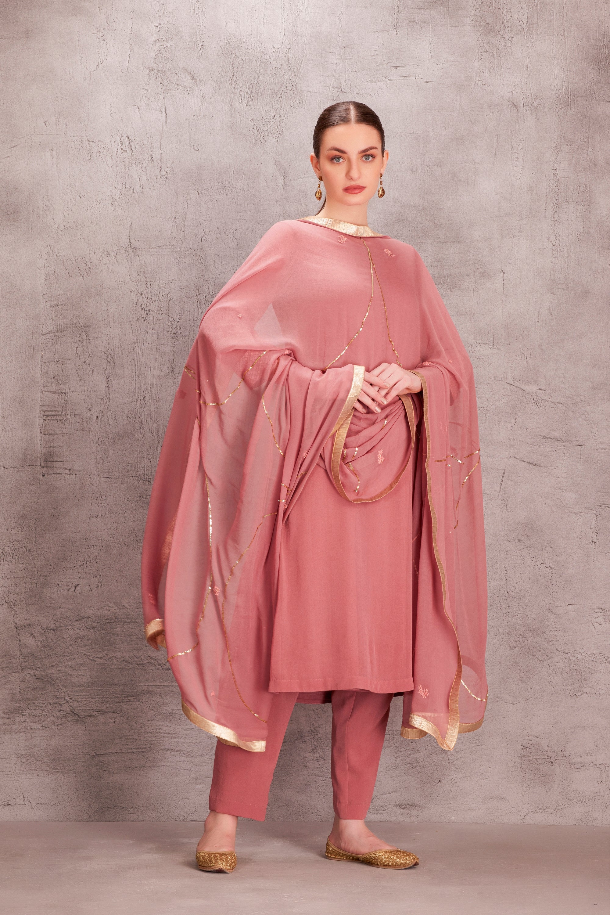 Dusty Georgette Pink kurta Set