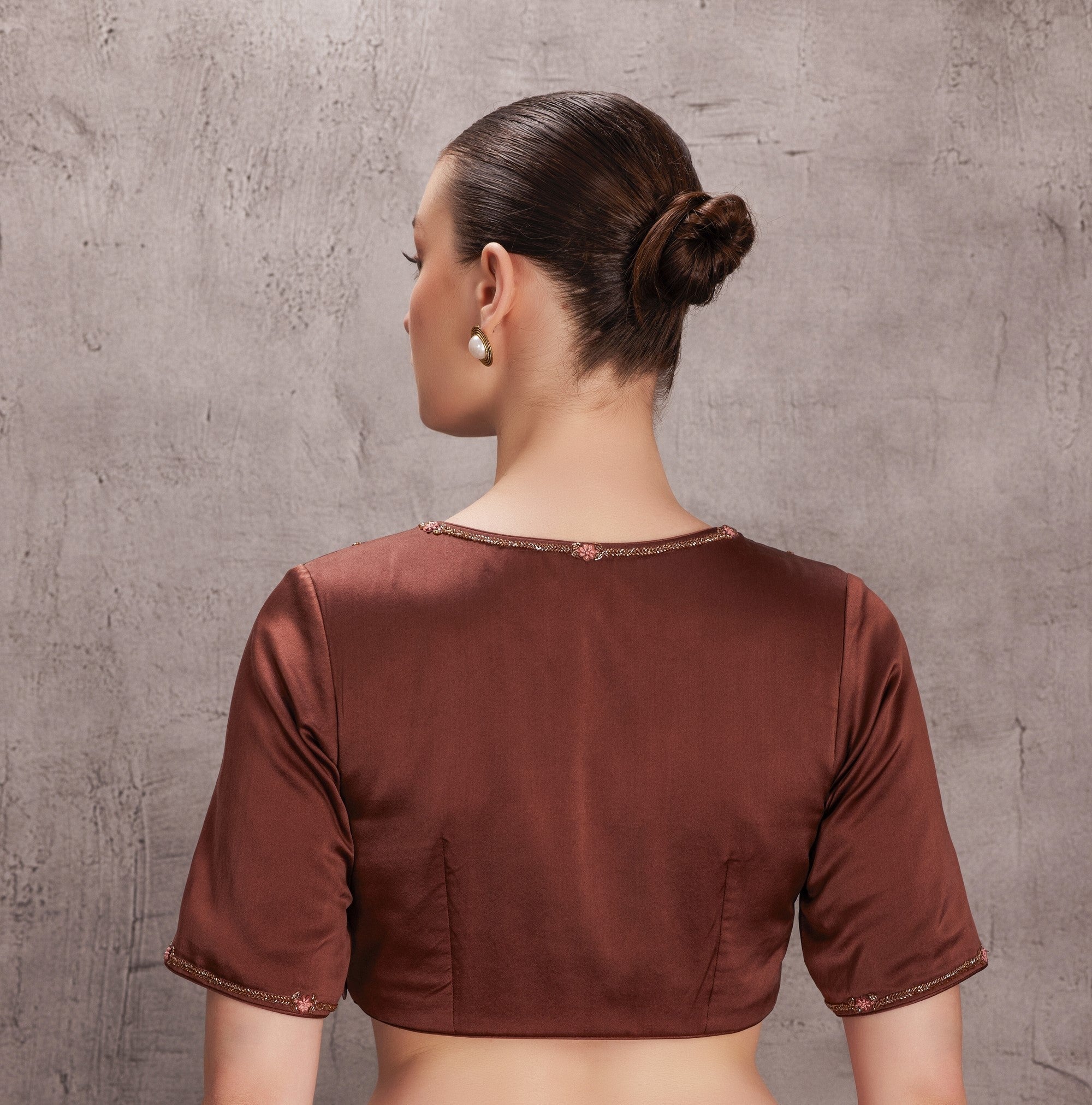 Brown Silk Blouse (JB-030)